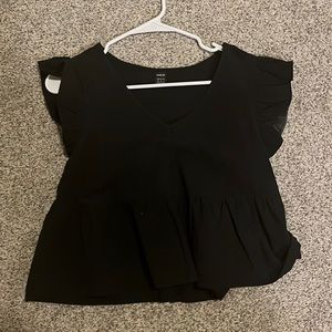 Shein black ruffle top